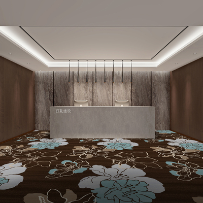 Leaf And Flower Element Nylon Wall To Wall Printed Carpet For Room